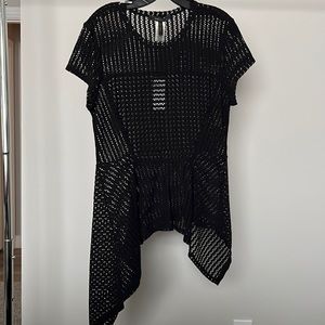 BCBG Black Sheer Tunic - L